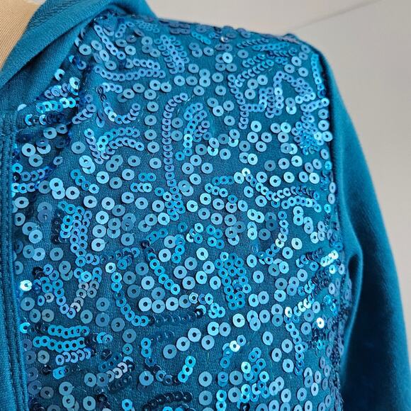 Quacker Factory Jacket Womens Beaded Sequin Hooded Pocket Full Zip Cotton XXS - Picture 7 of 16